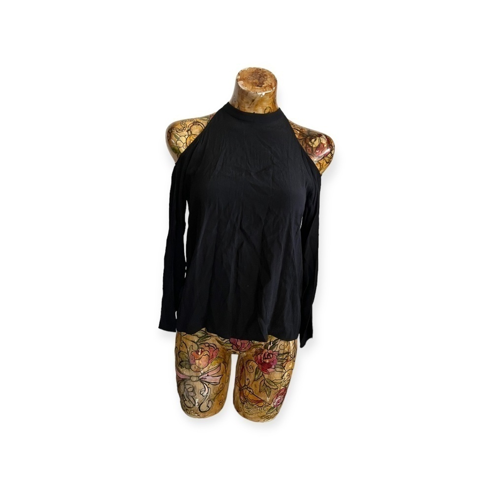 Wilfred Free top open cold shoulder black long sleeve XS